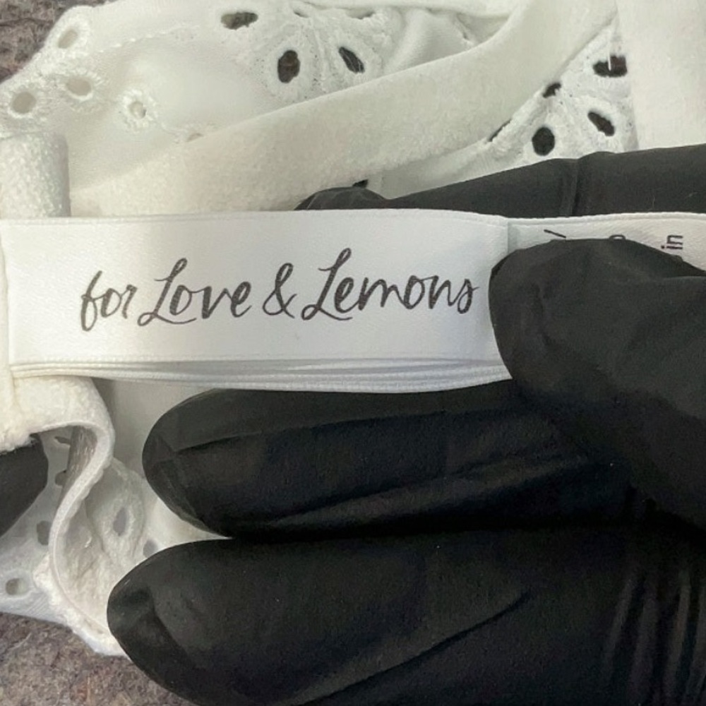 For love and lemons heather underwire bra navy and white lace coquette boho 34DD - Picture 5 of 7